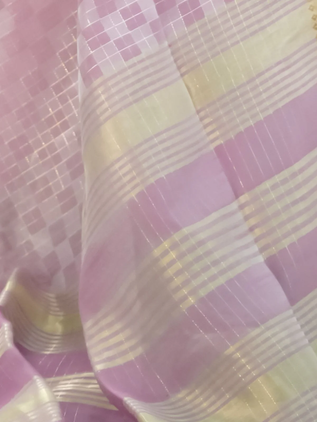 Odette Lavender Silk Blend Woven Saree For Women - Image 4