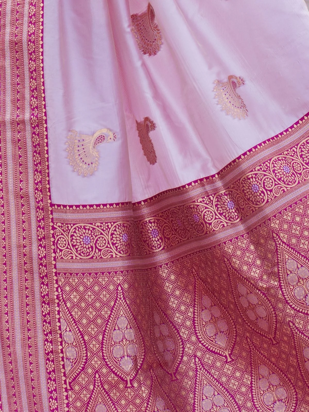 Odette Lavender Silk Zari Woven Saree For Women - Image 5