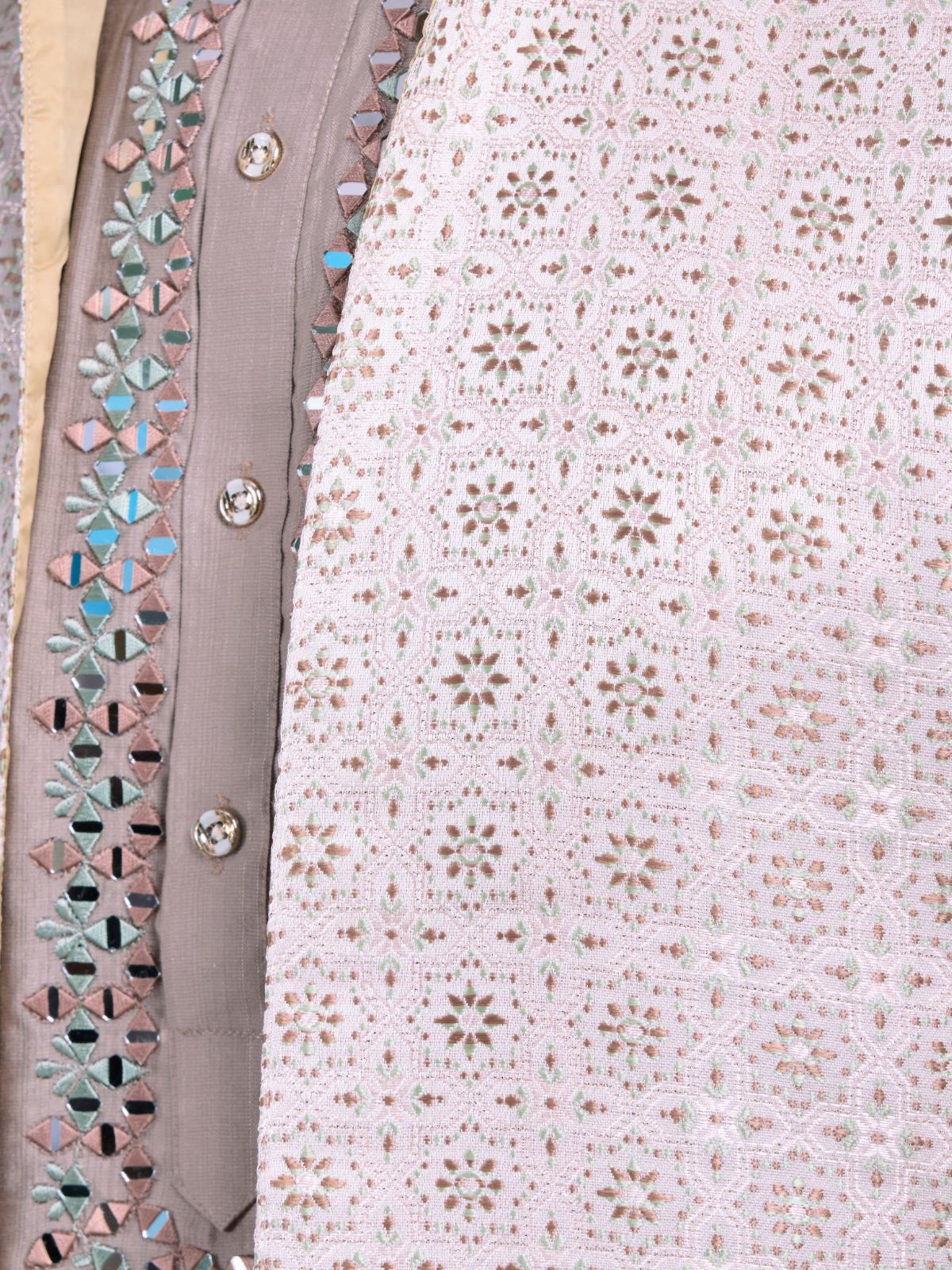 Odette Lavender Silk Blend Embellished Kurta For Men - Image 6