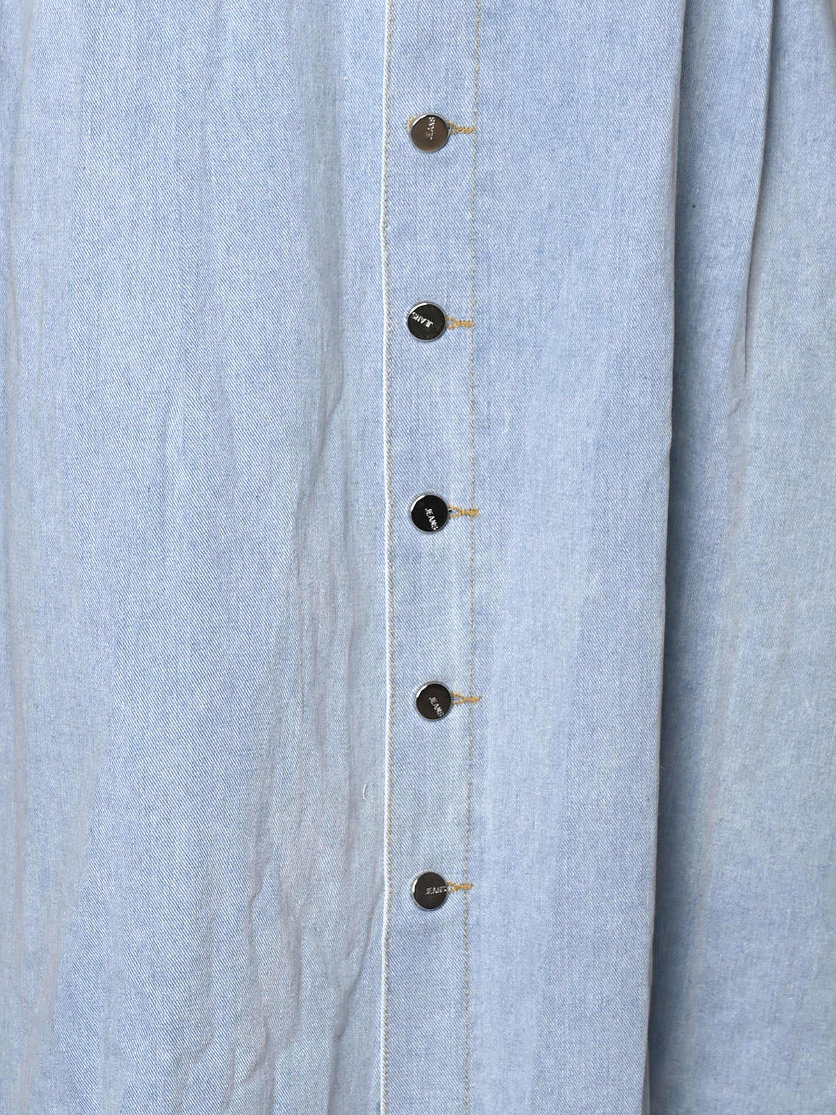 Odette Light Blue Denim Solid Skirt For Women - Image 4