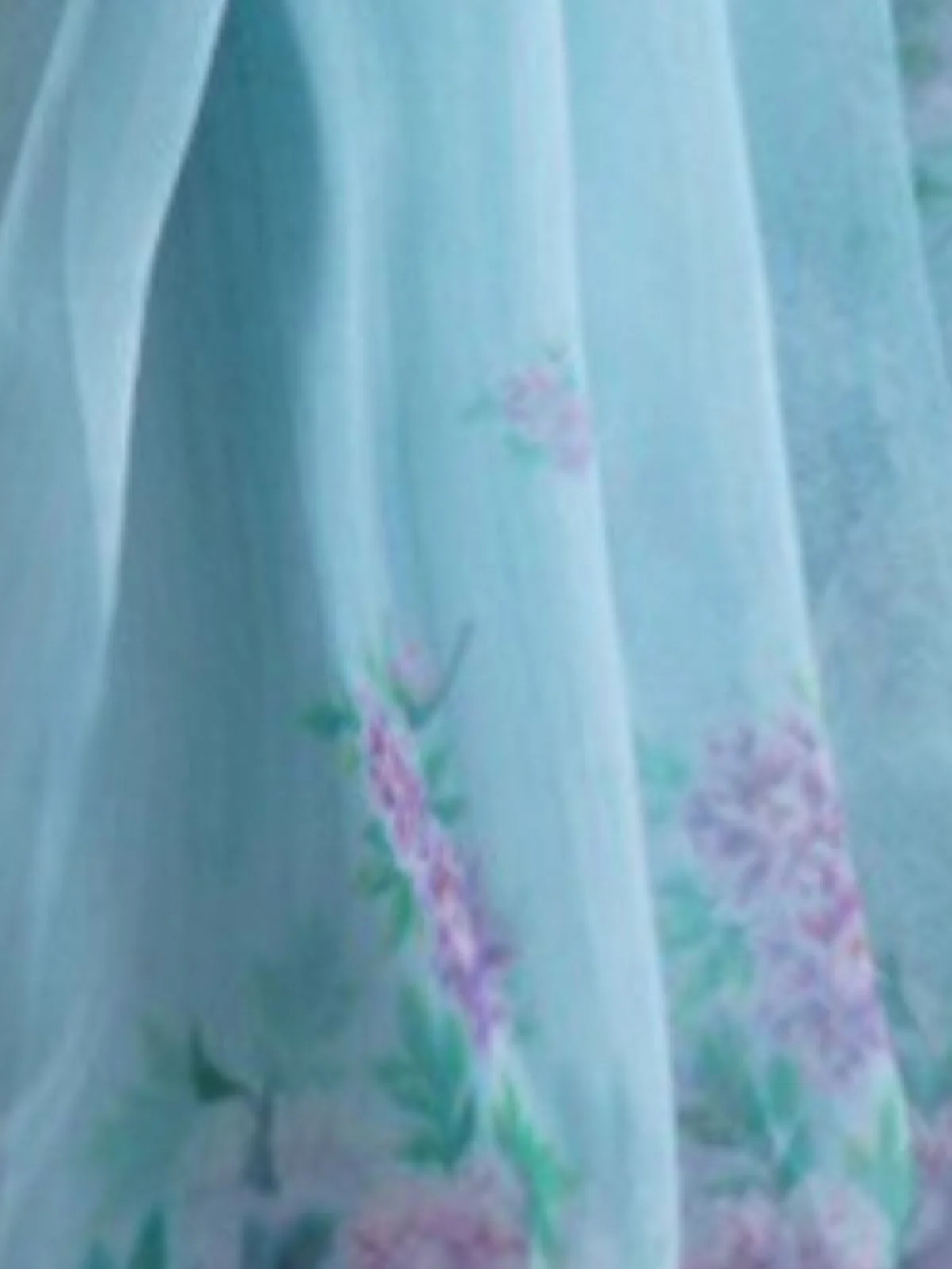 Odette Light Blue Organza Printed Saree With Unstitched Blouse For Women - Image 3