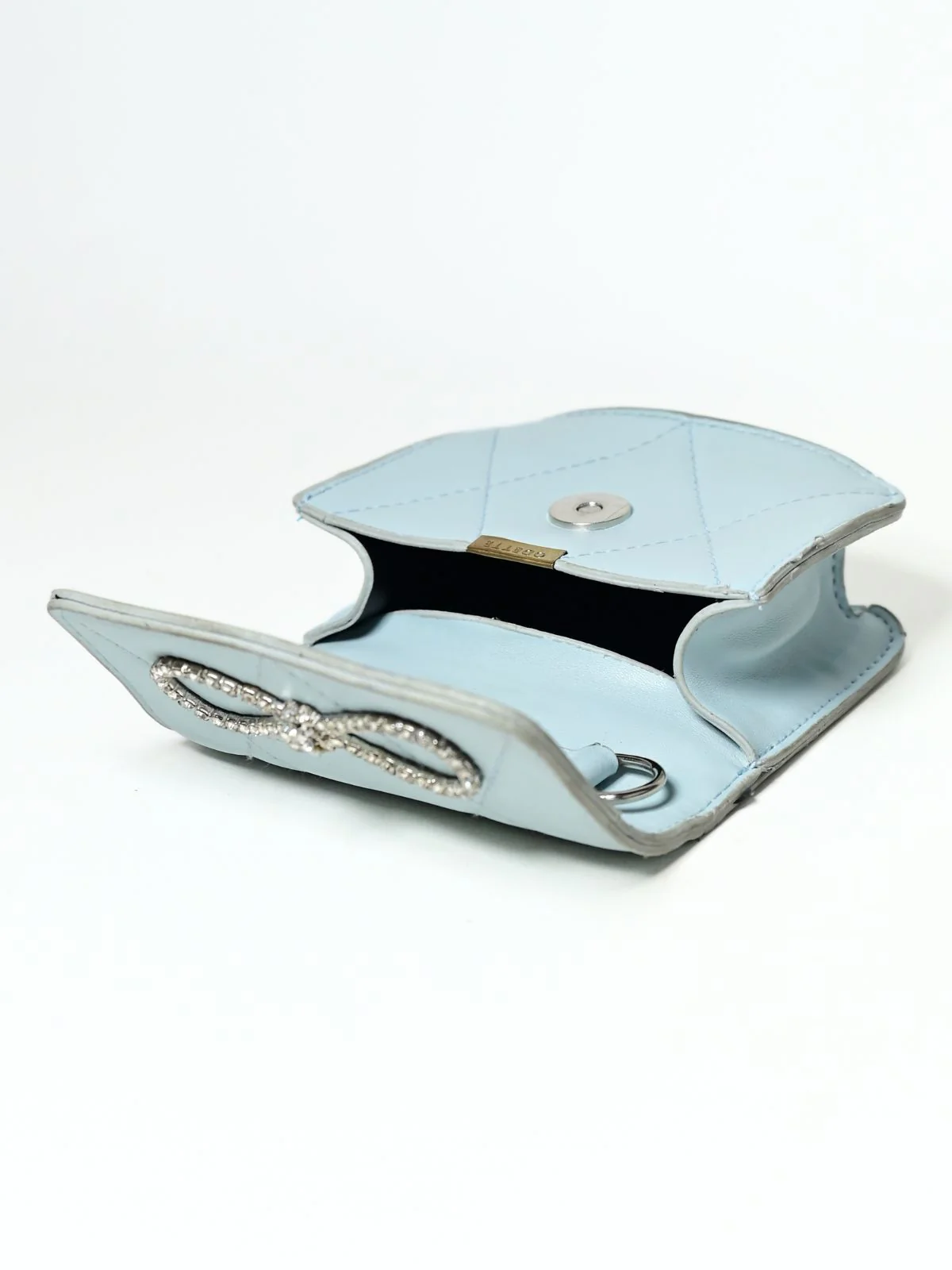 Odette Light Blue PU Pearl Belt Bag For Women - Image 6