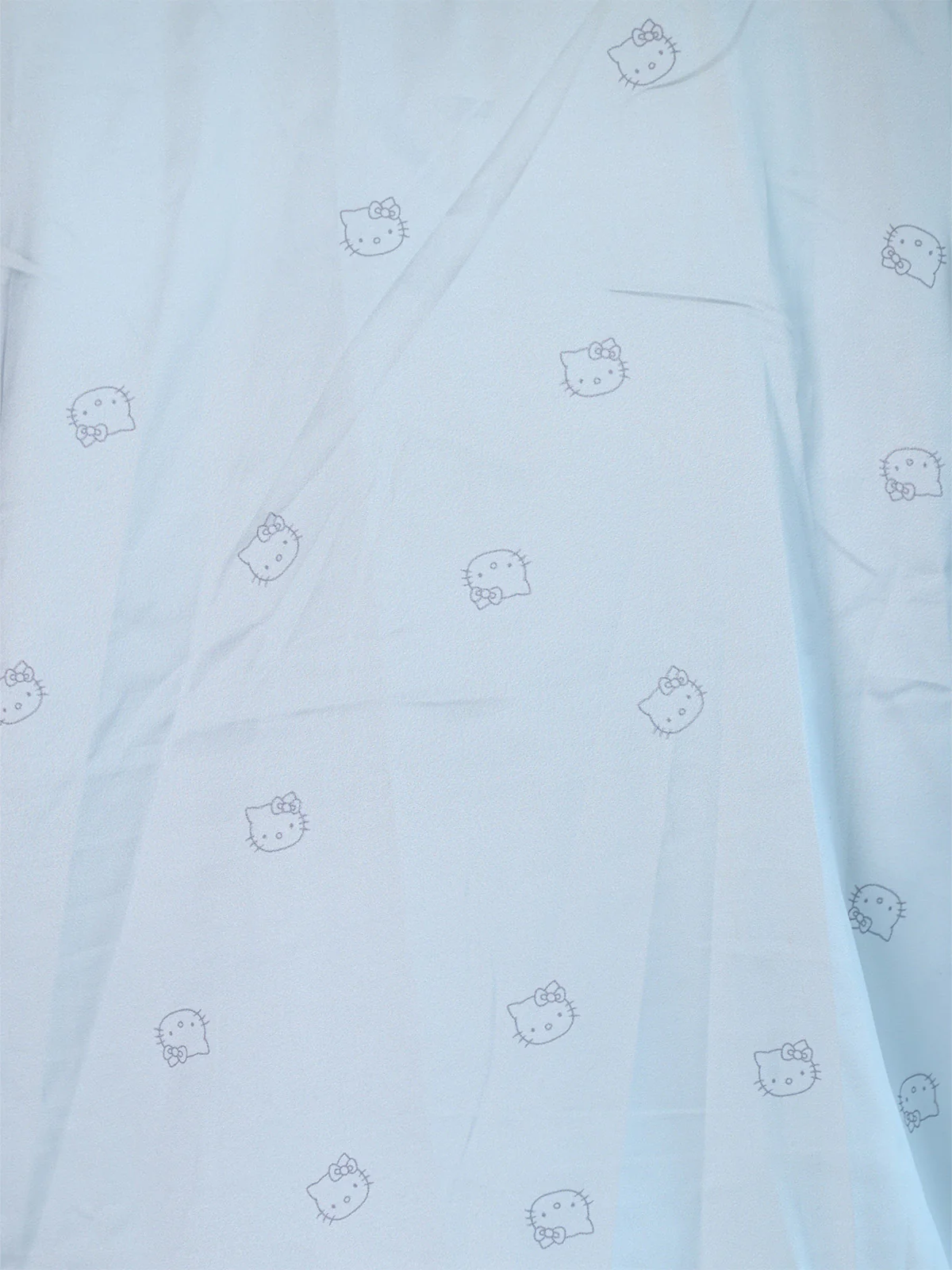 Odette Light Blue Satin Printed Night Dress For Women - Image 4