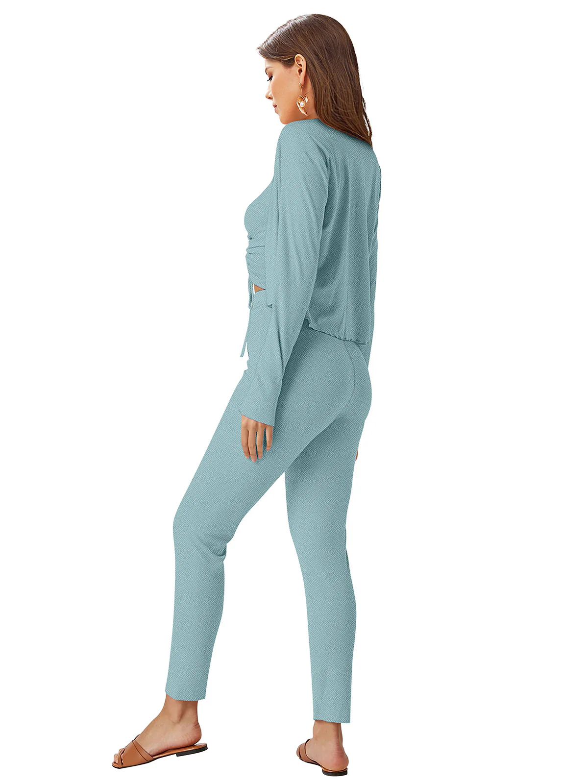 Odette Light Blue Co ord Set For Women - Image 5