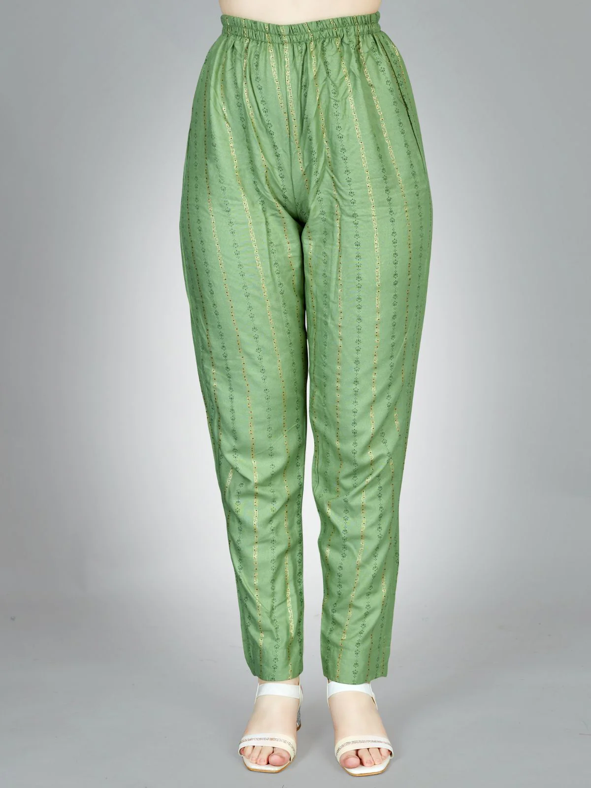 Odette Light Green Embroidered Rayon Stitched Kurta Set For Women - Image 6