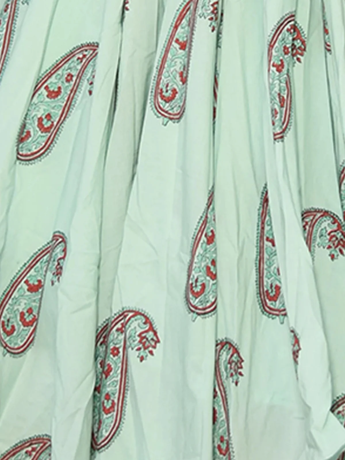 Odette Light Green Muslin Printed Stitched Kurta Set For Women - Image 5