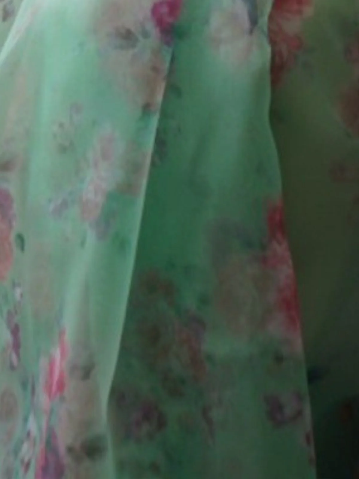 Odette Light Green Organza Printed Saree With Unstitched Blouse For Women - Image 3