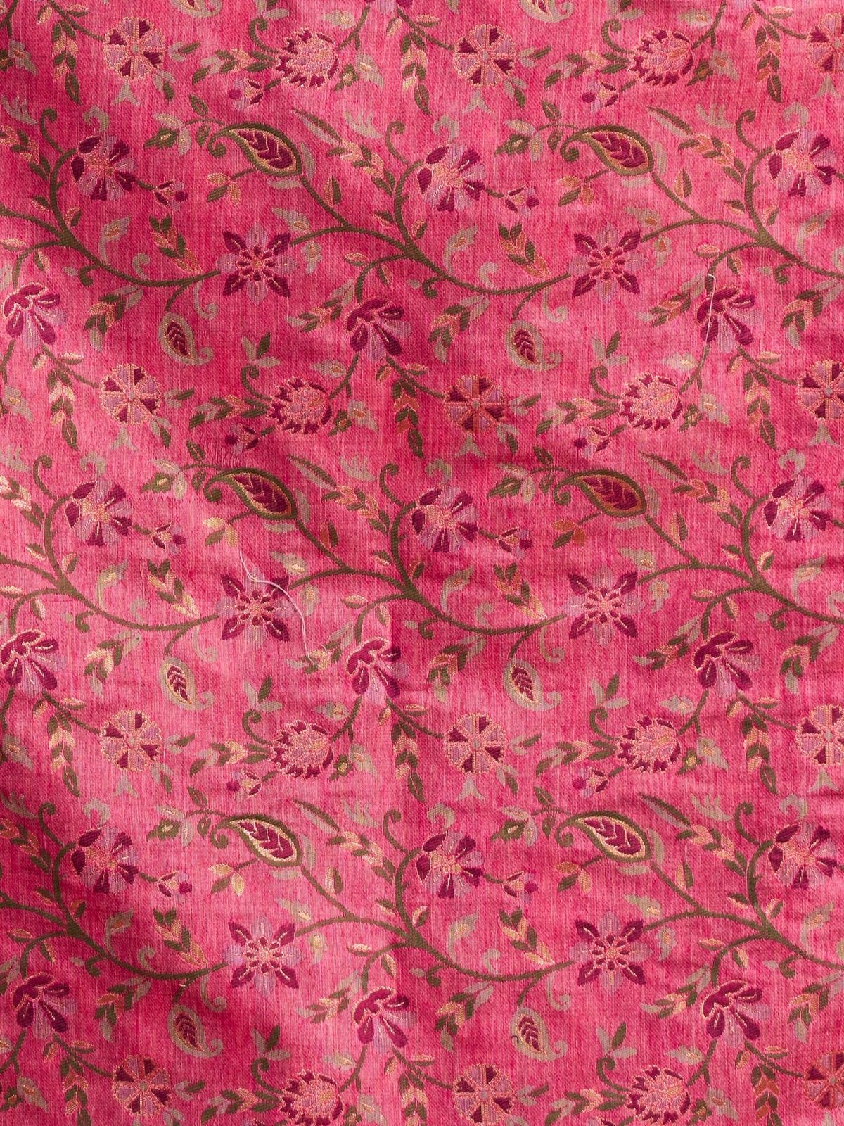 Odette Light Pink and Mauve Cotton Blend Woven Saree For Women - Image 6