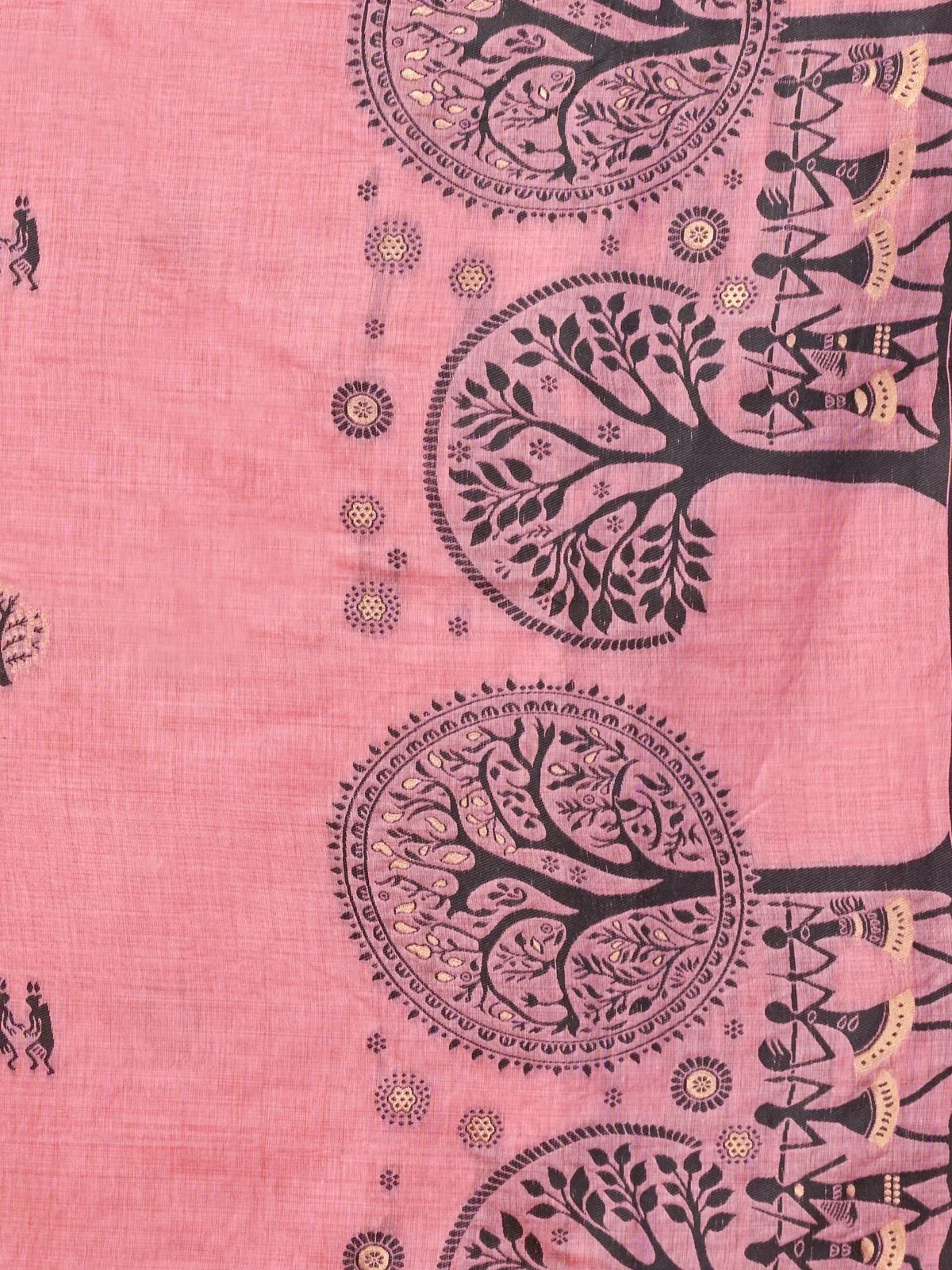 Odette Light Pink Cotton Blend Printed Saree For Women - Image 6