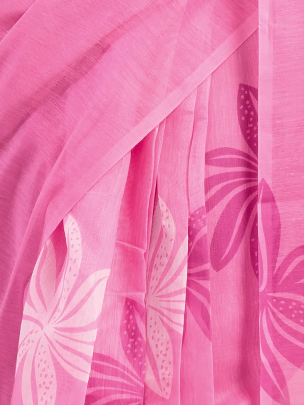 Odette Light Pink Cotton Linen Zari Work Saree For Women - Image 6