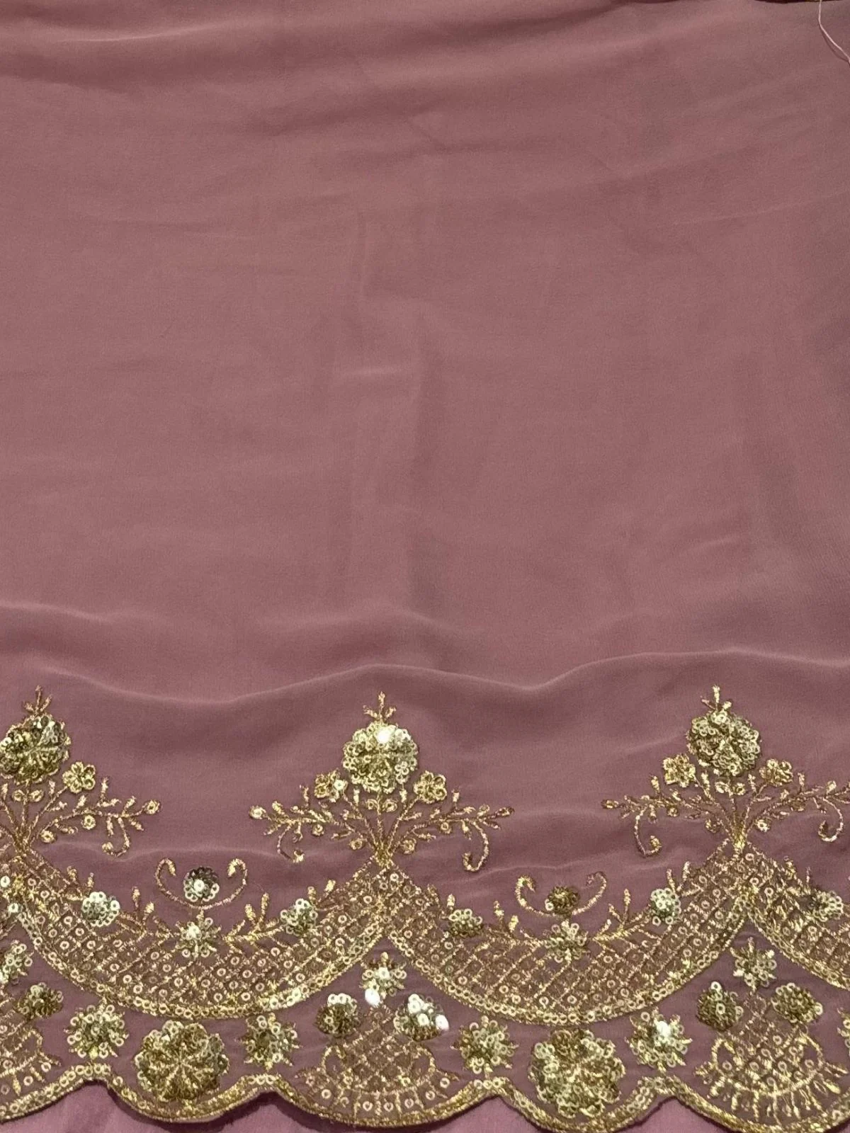 Odette Light Pink Georgette Embroidered & Cutwork Semi-Sitched Kurta Set For Women - Image 3