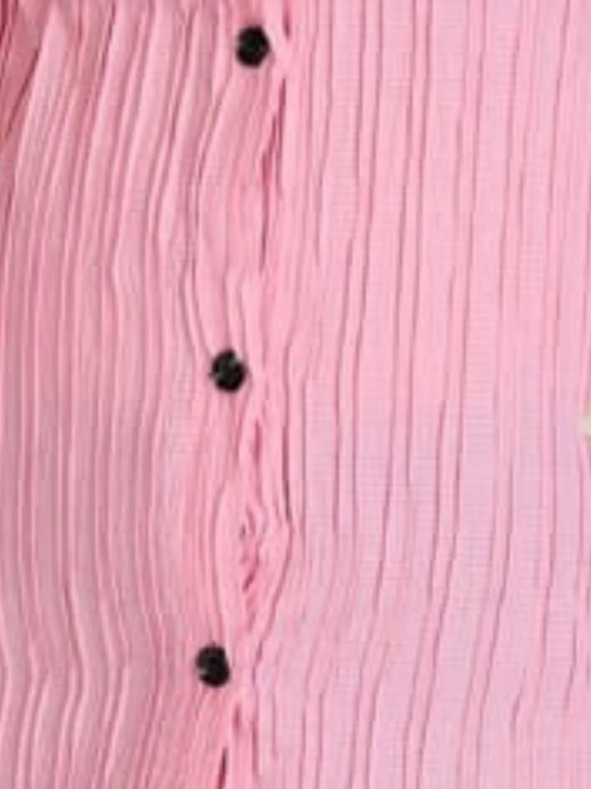 Odette Light Pink Poly Cotton Solid Shirt For Women - Image 4