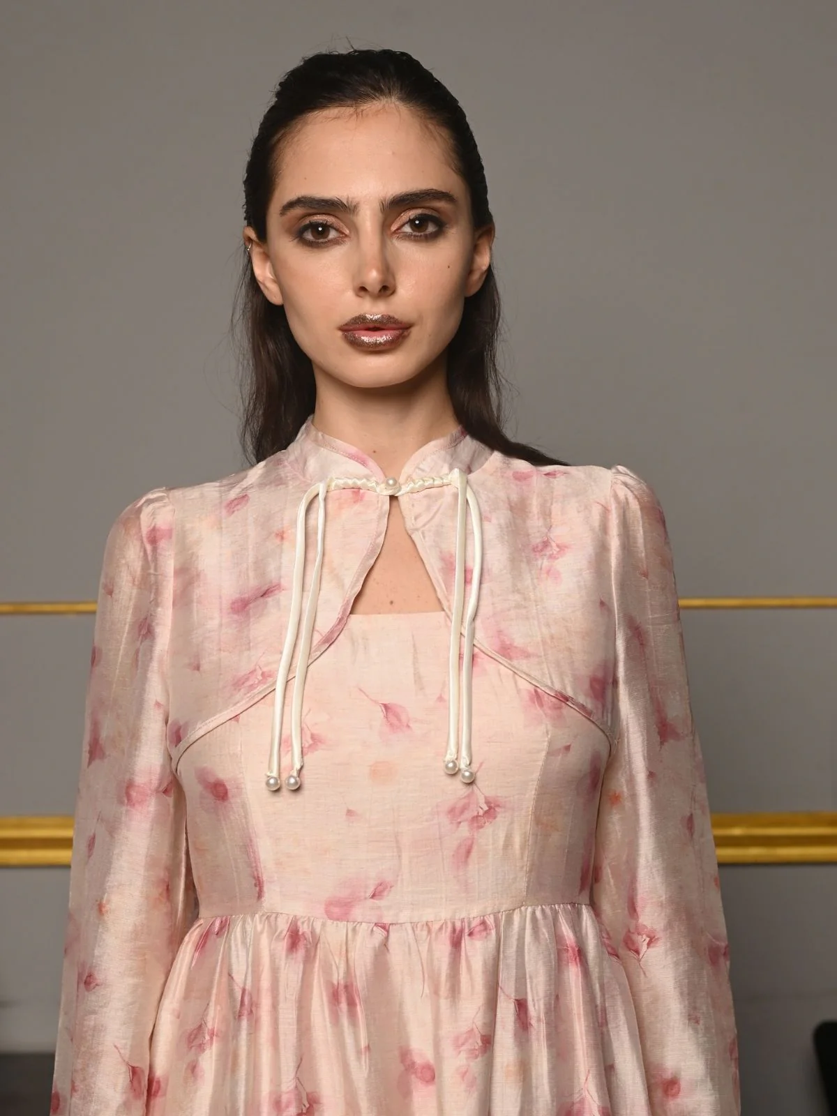 Odette Light Pink Polyester Printed Western Dress For Women - Image 4