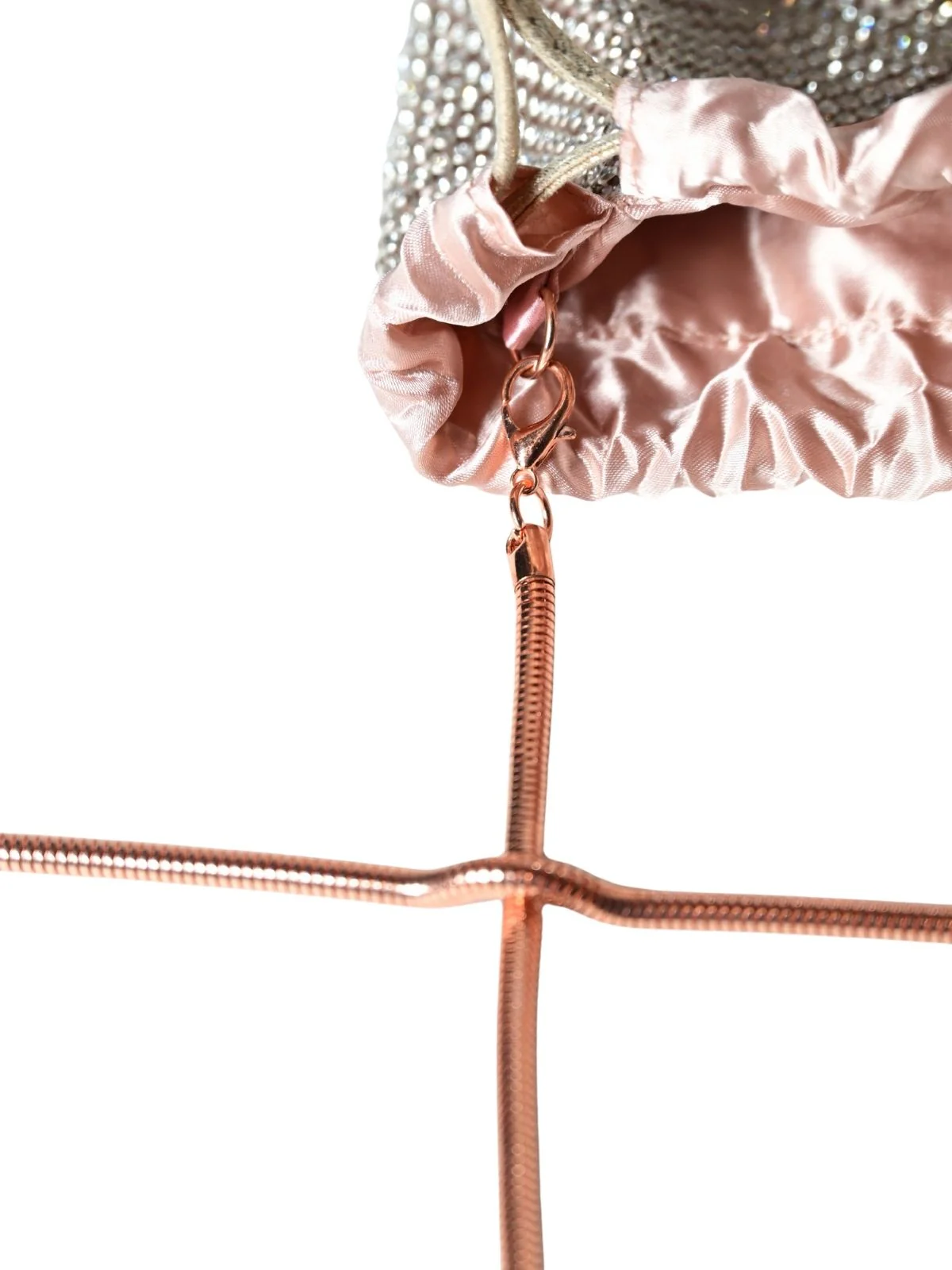 Odette Light Pink Satin Embellished Potli For Women - Image 7