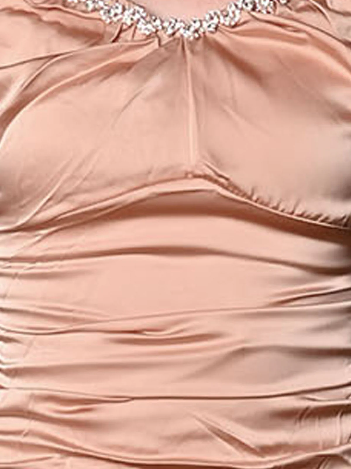 Odette Light Pink Satin Solid Dress For Women - Image 5