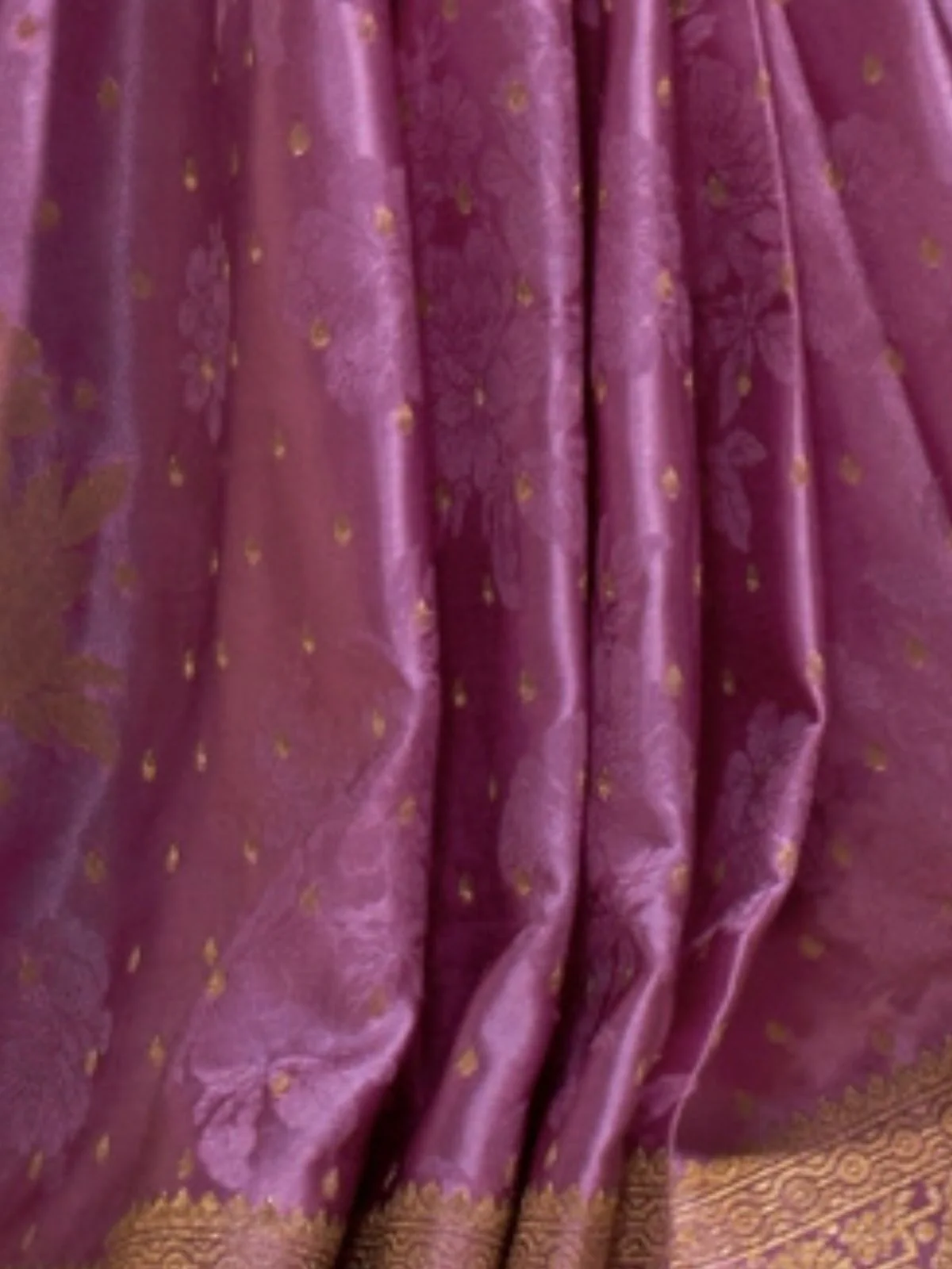 Odette Light Pink Satin Woven Saree With Unstitched Blouse For Women - Image 3