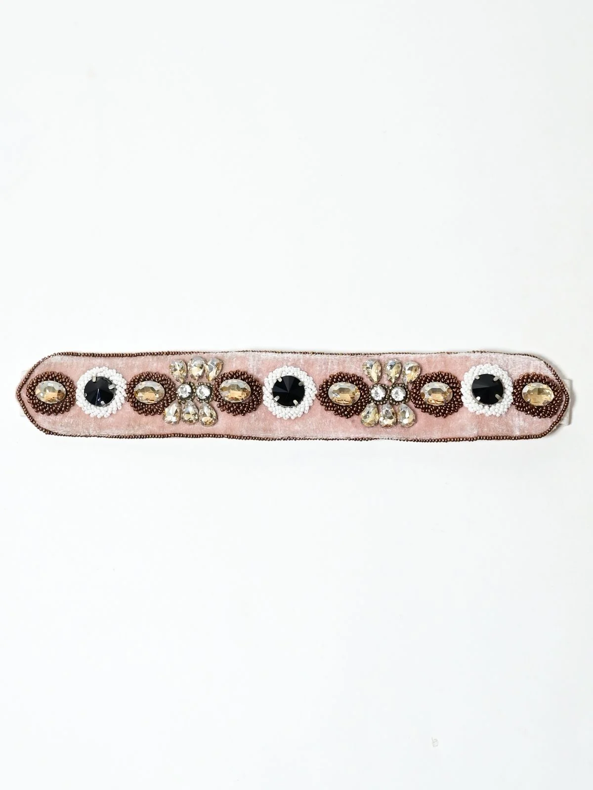 Odette Light Pink Suede Embellished Belt For Women - Image 2