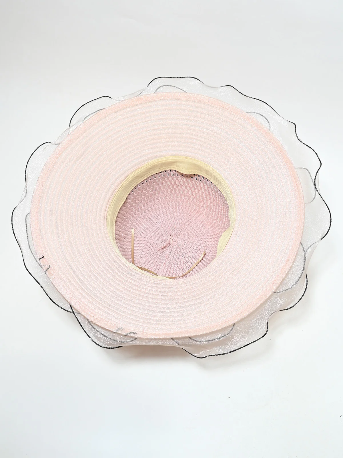 Odette Light Pink Synthetic Floral Appliqué Hat Women - Image 6