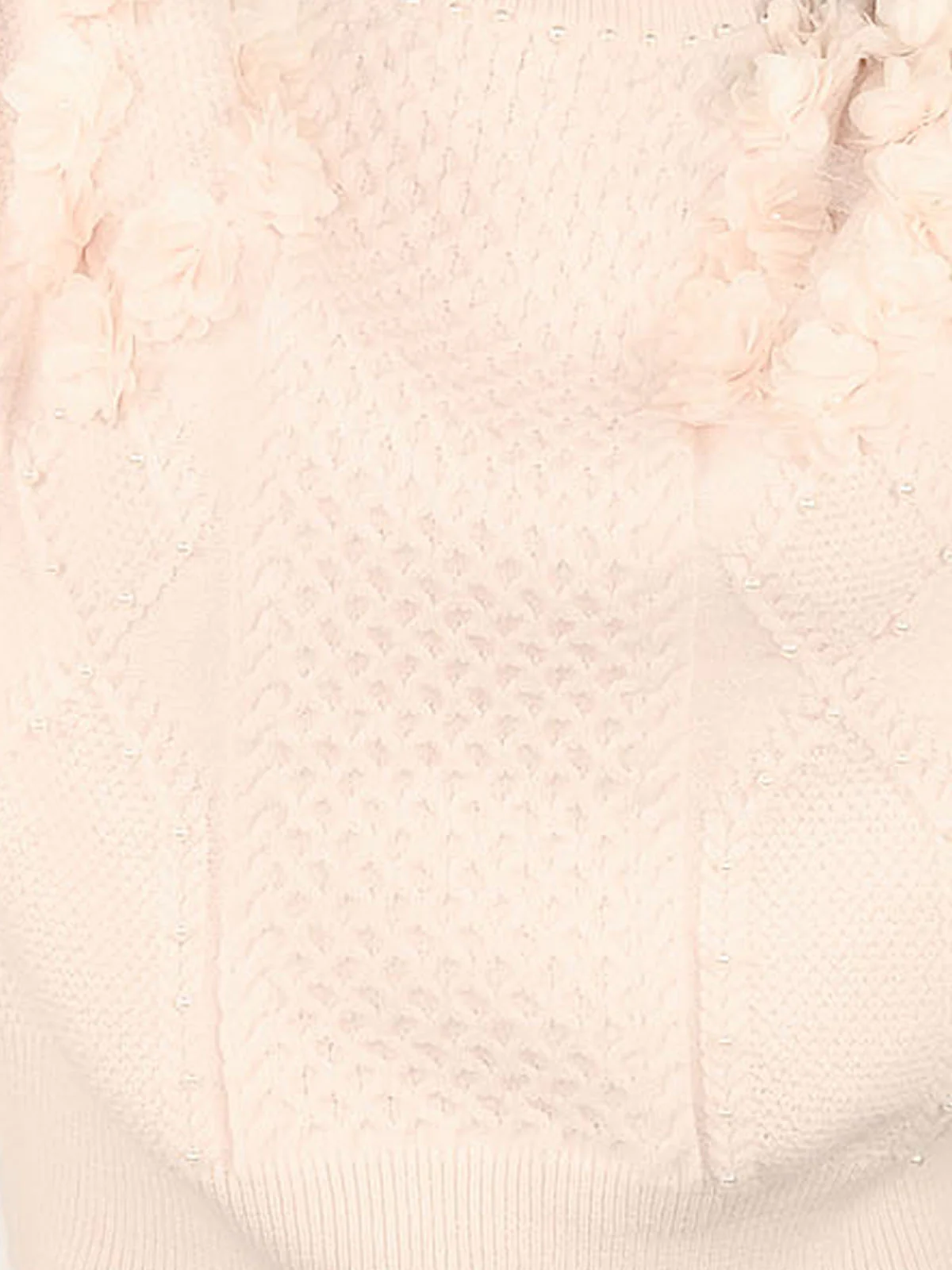 Odette Light Pink Wool Solid Top For Women - Image 6