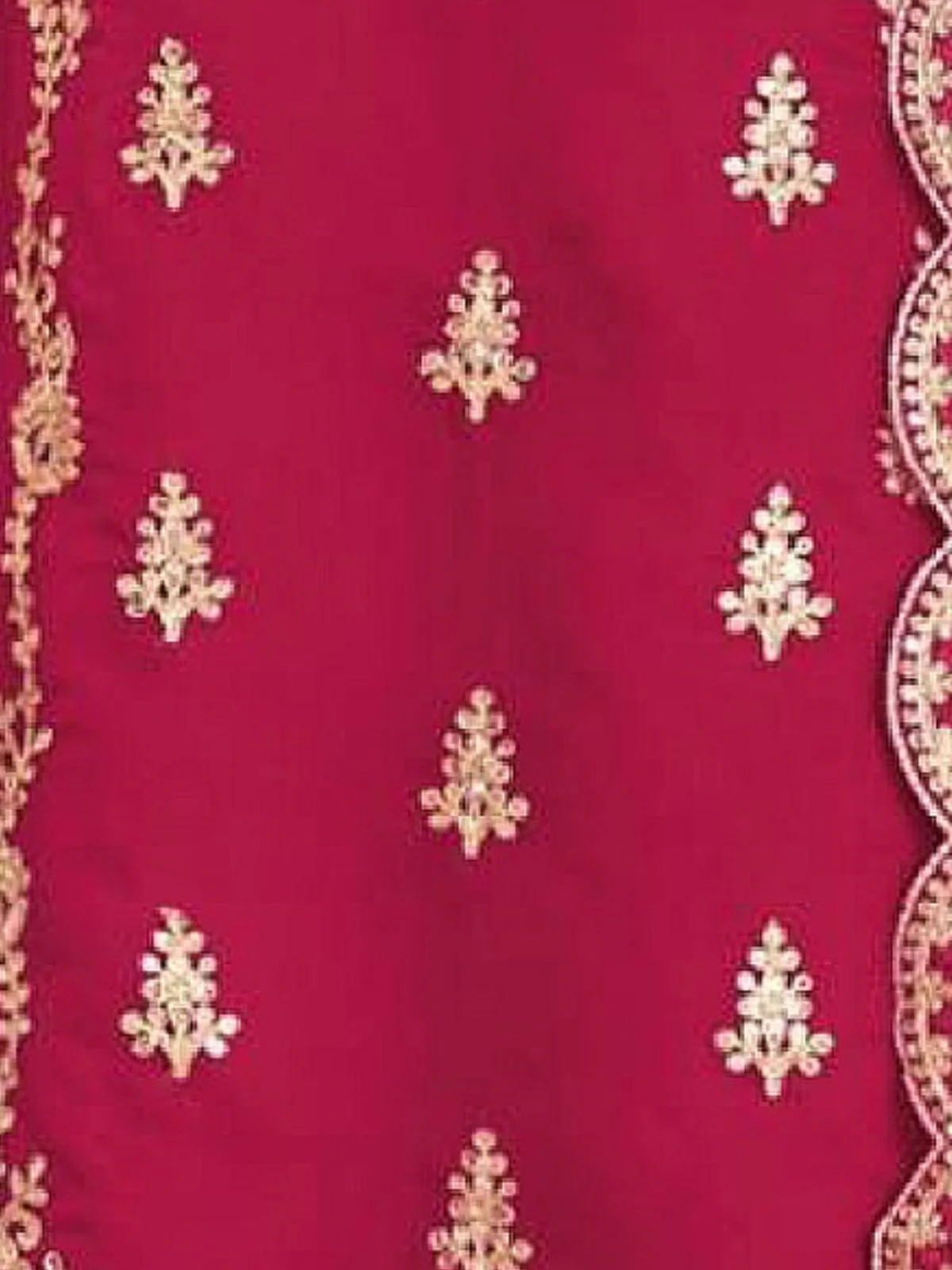 Odette Magenta Chinon Embellished Semi Stitched Kurta Set For Women - Image 3