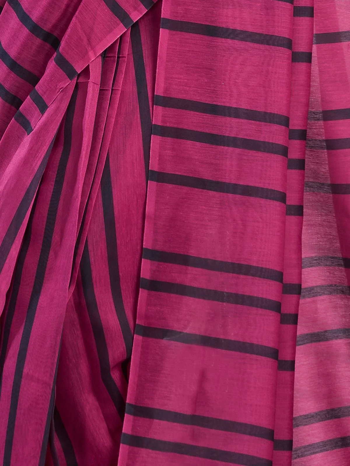 Odette Magenta Cotton Linen Zari Work Saree For Women - Image 6