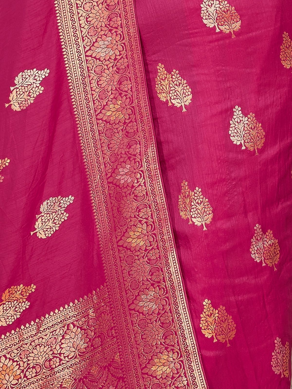 Odette Magenta Silk Woven Saree For Women - Image 7