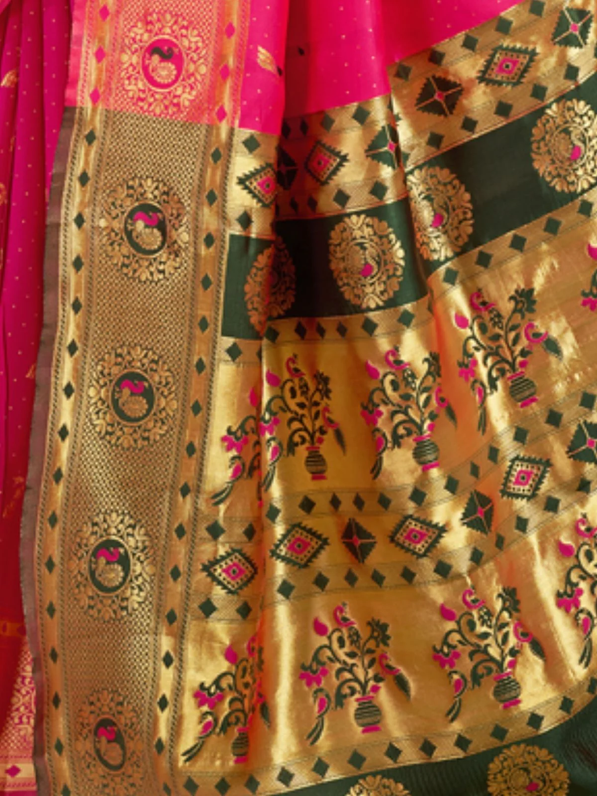 Odette Magenta Silk Woven Saree For Women - Image 5