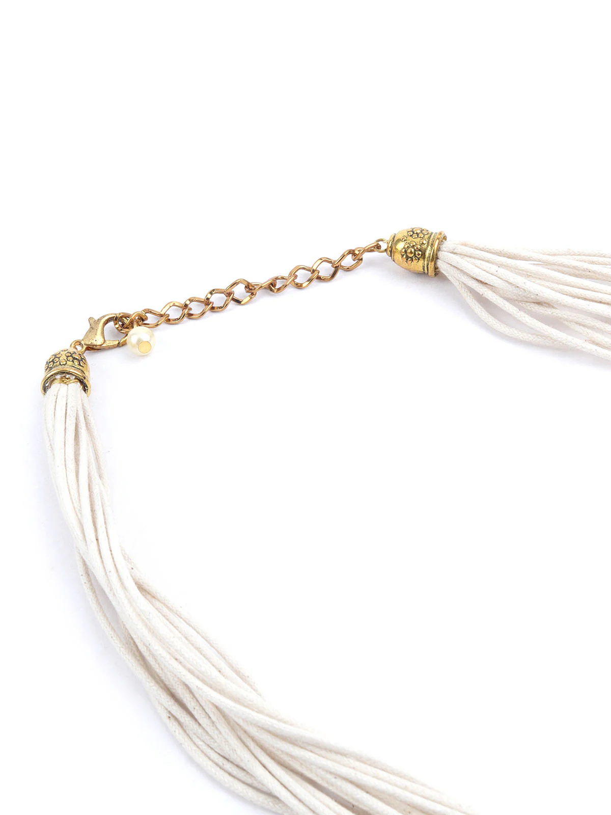 Odette Magenta & White Thread Embellished Jewellery Set For Women - Image 6