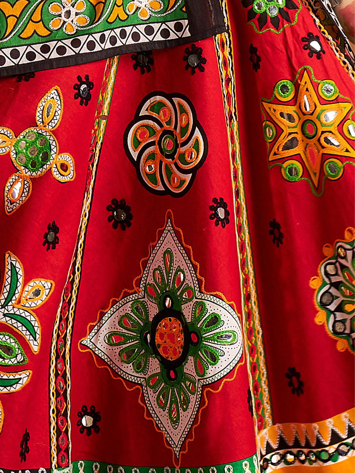 Odette Maroon Cotton Blend Embroidered Semi-Stitched lehenga For Women - Image 7