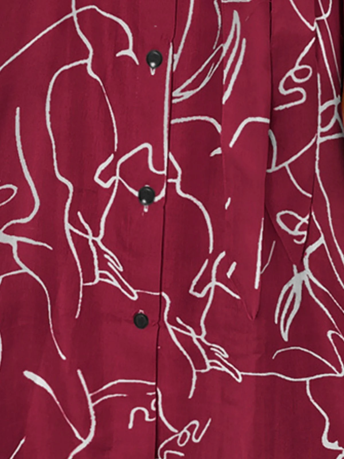 Odette Maroon Cotton Printed Dress For Women - Image 5