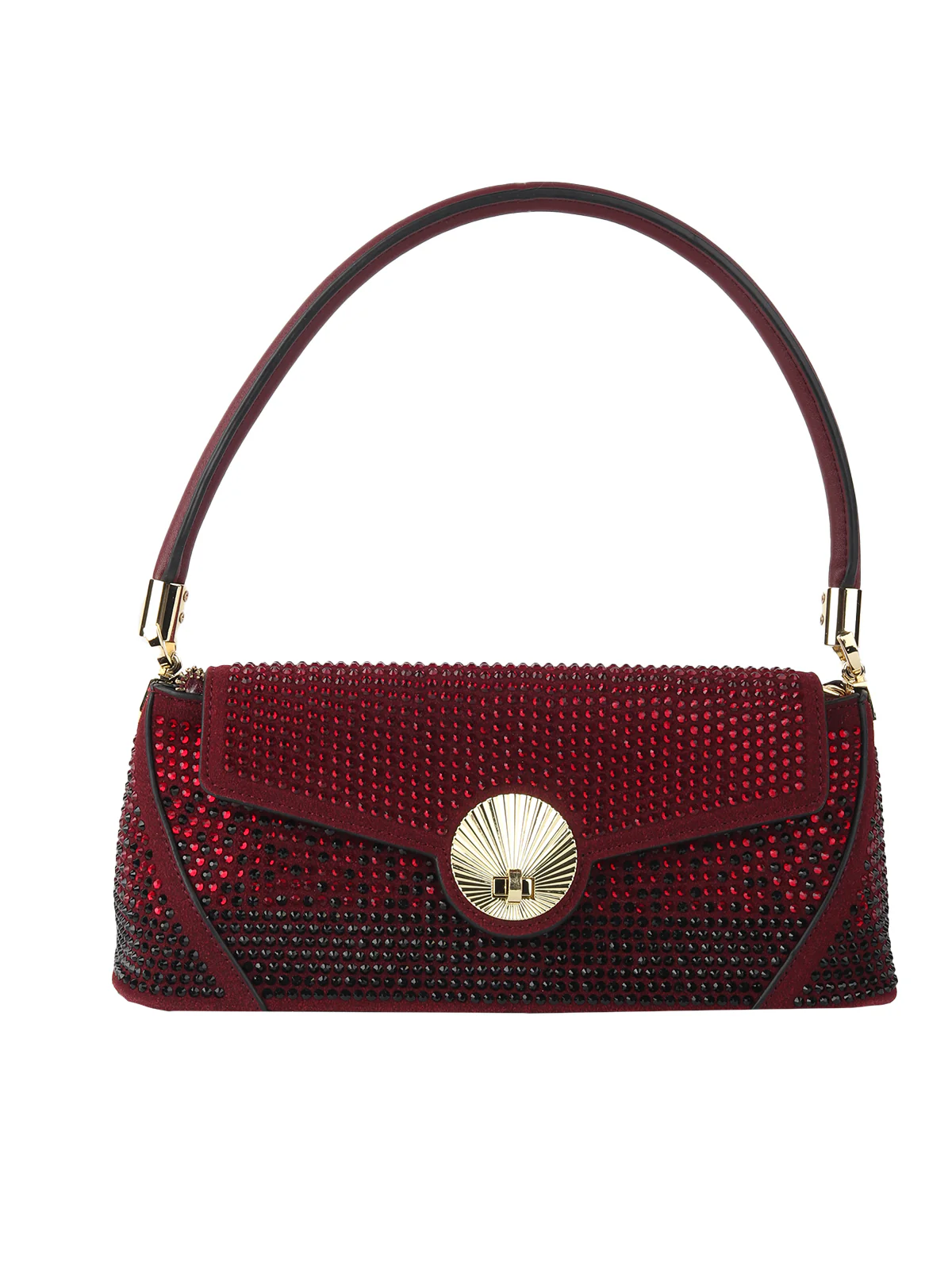 Odette Maroon Embellished Clutch For Women - Image 3