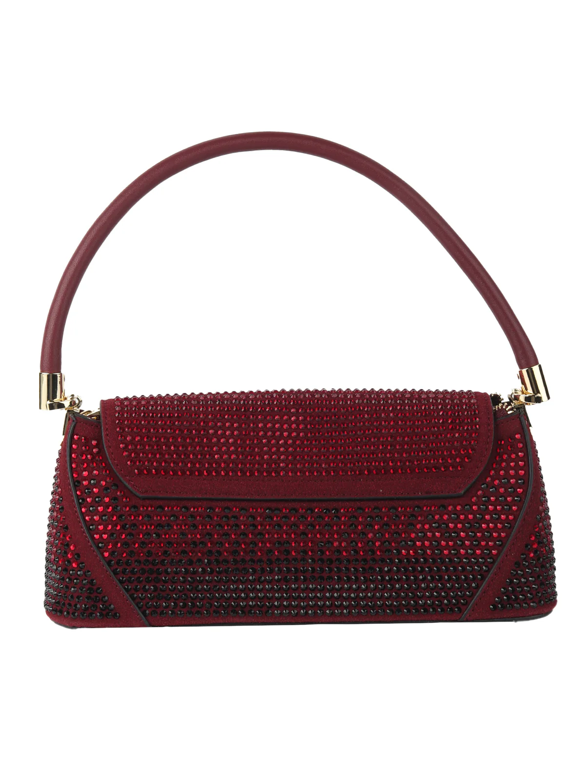 Odette Maroon Embellished Clutch For Women - Image 5