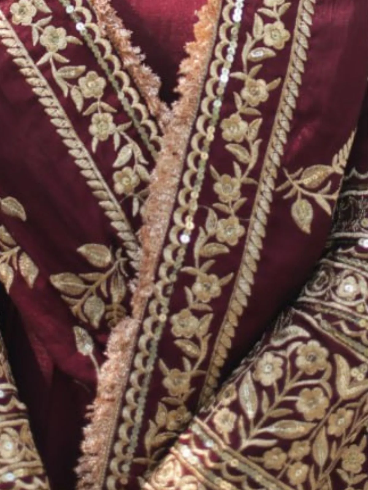 Odette Maroon Georgette Embroidered Stitched Gown With Dupatta For Women - Image 5