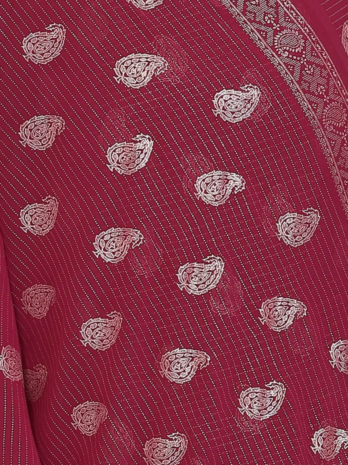 Odette Maroon Georgette Printed Saree For Women - Image 5