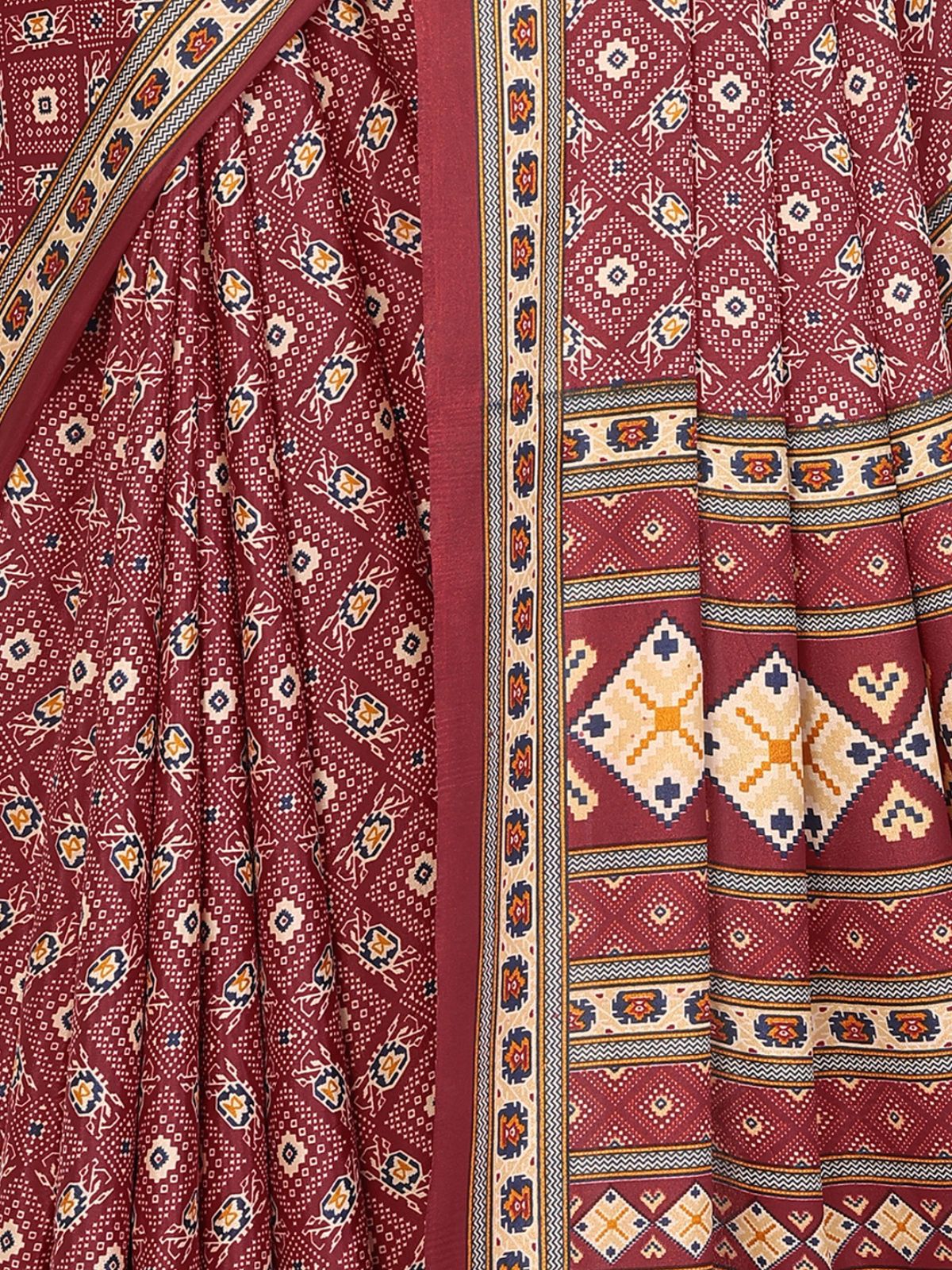 Odette Maroon Georgette Printed Saree For Women - Image 6