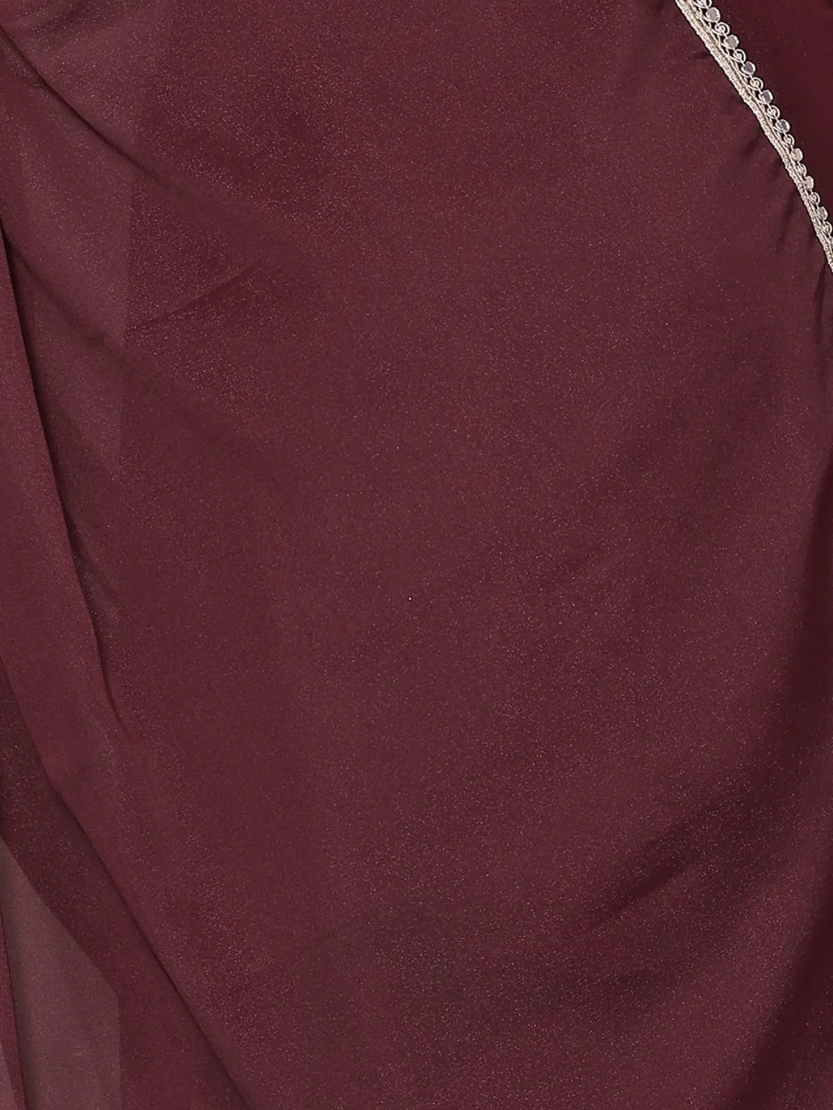 Odette Maroon Georgette Solid Saree For Women - Image 5