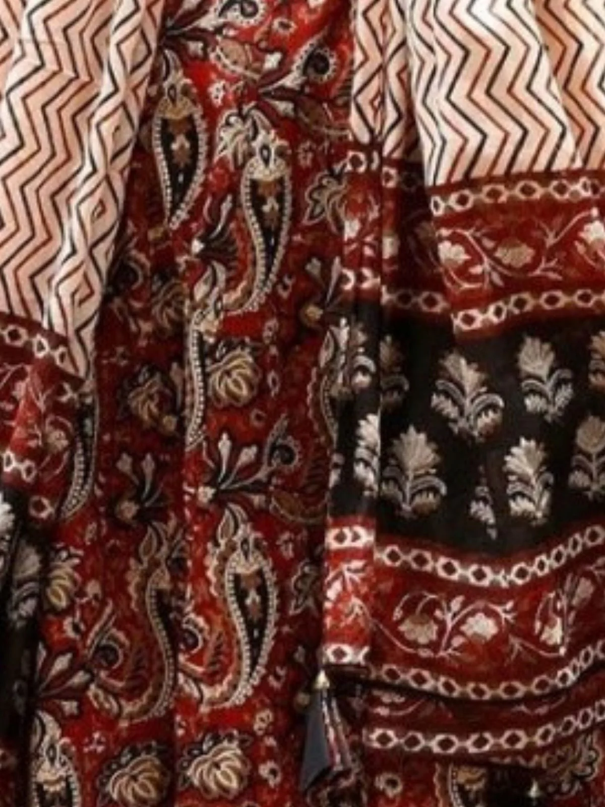 Odette Maroon Rayon Printed Stitched Kurta Set For Women - Image 5