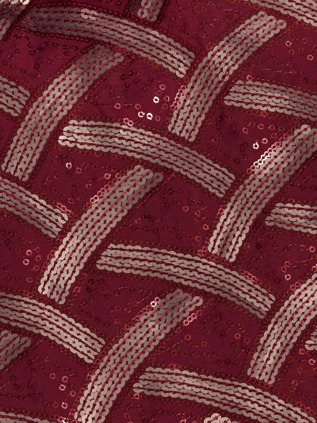 Odette Maroon Silk Blend Embellished Stitched Kurta With Pant For Men - Image 6