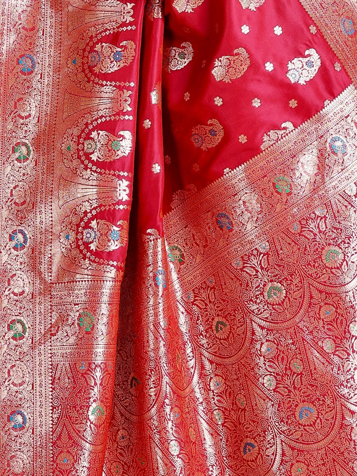 Odette Maroon Silk Blend Woven Elegant Saree For Women - Image 5