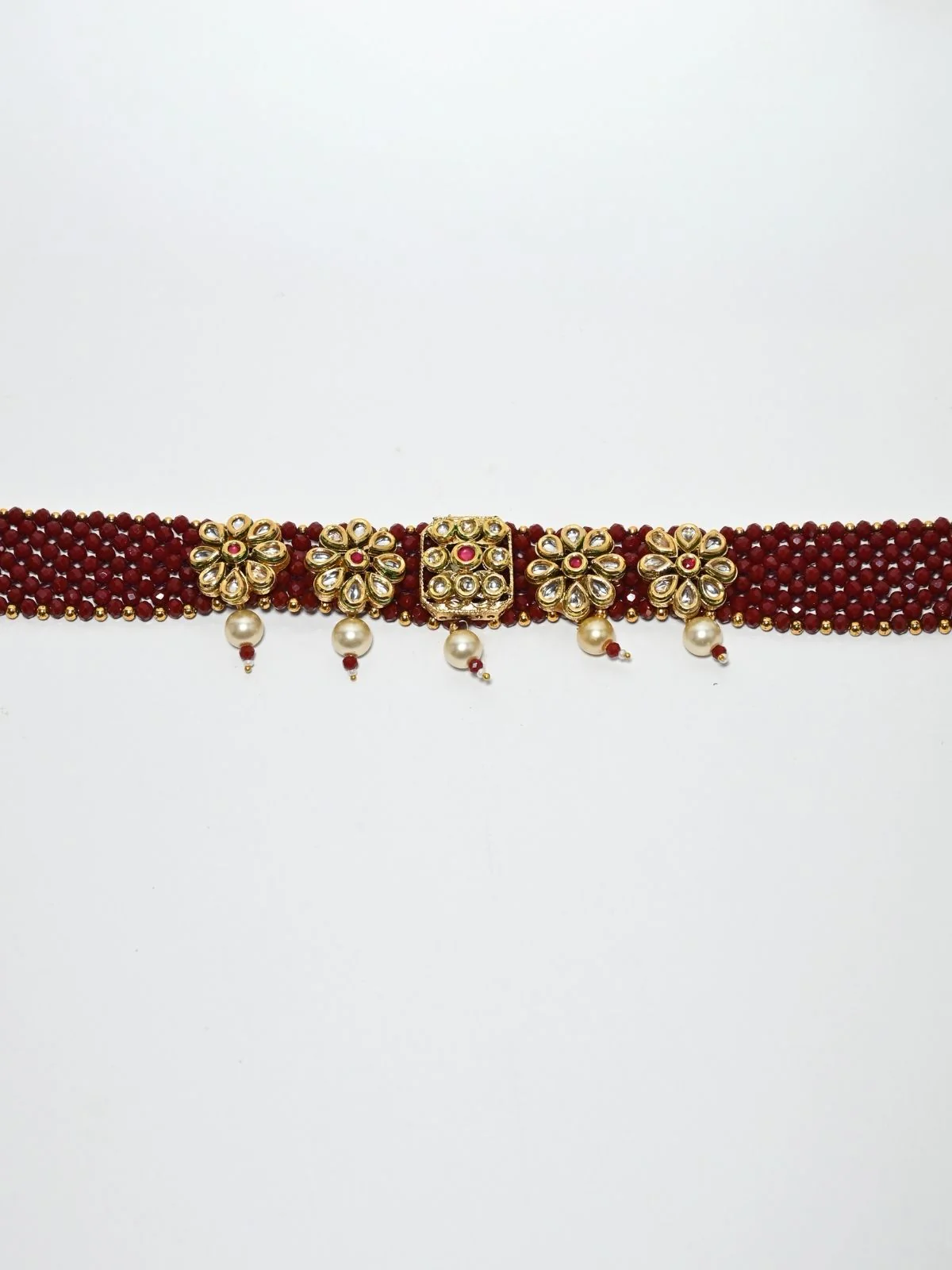 Odette Marron Alloy Beaded Pearl Jewellery Set For Women - Image 5