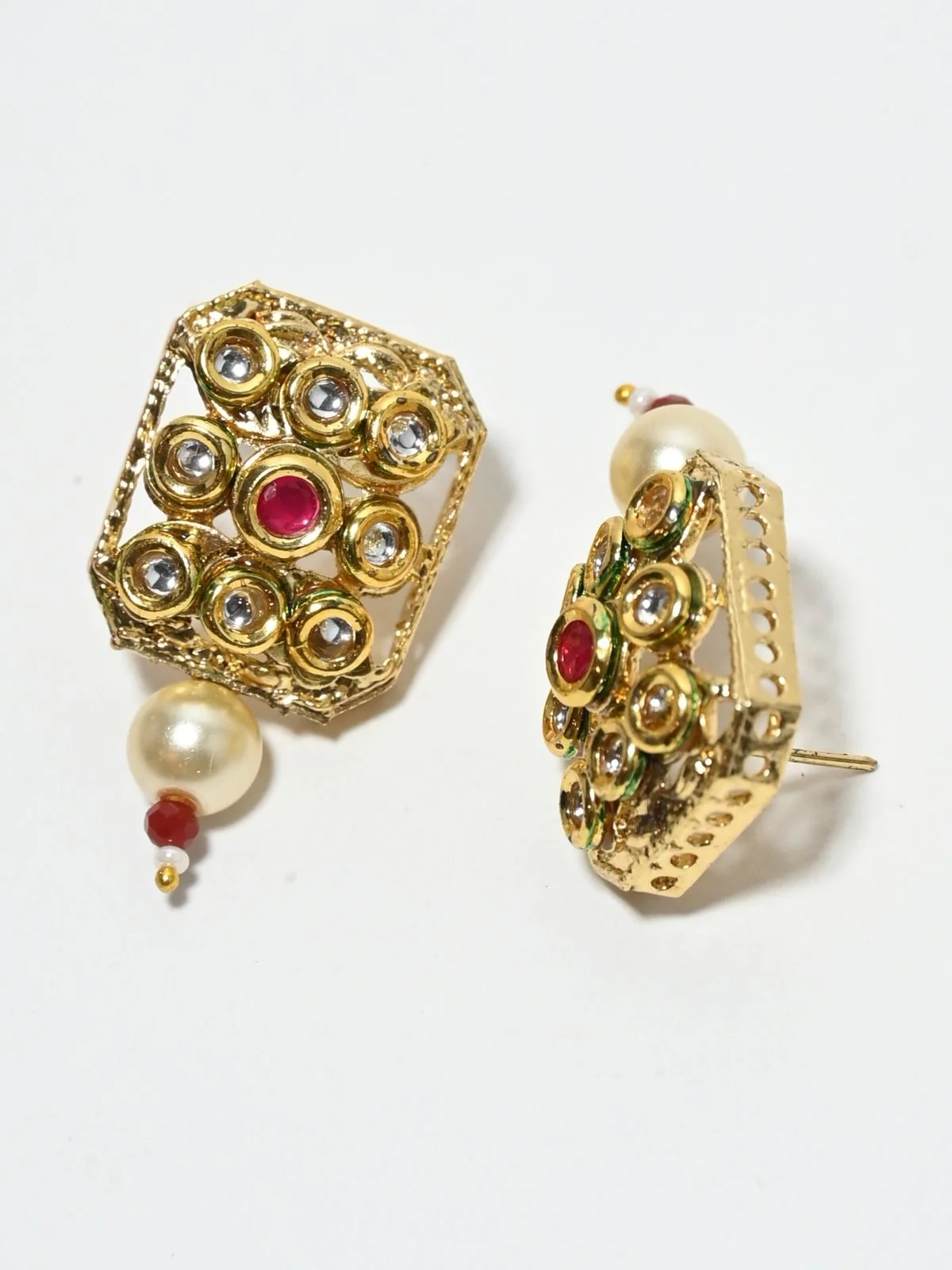 Odette Marron Alloy Beaded Pearl Jewellery Set For Women - Image 6