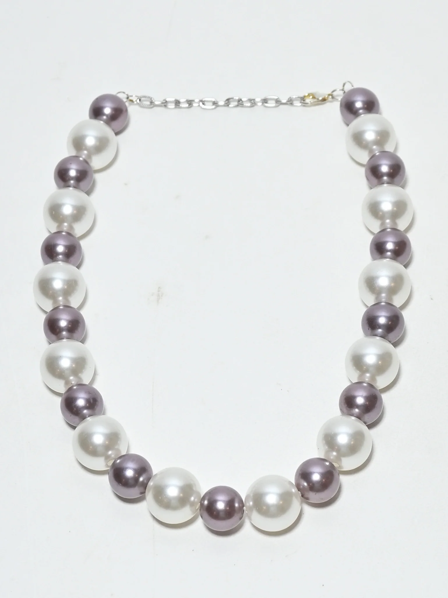 Odette Mauve Alloy Pearl Jewellery Set For Women - Image 4