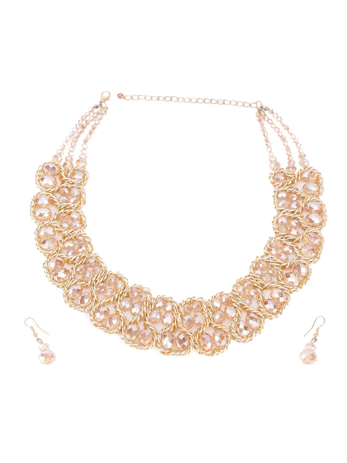 Odette Mauve And Gold Choker Necklace Sets For Women - Image 2