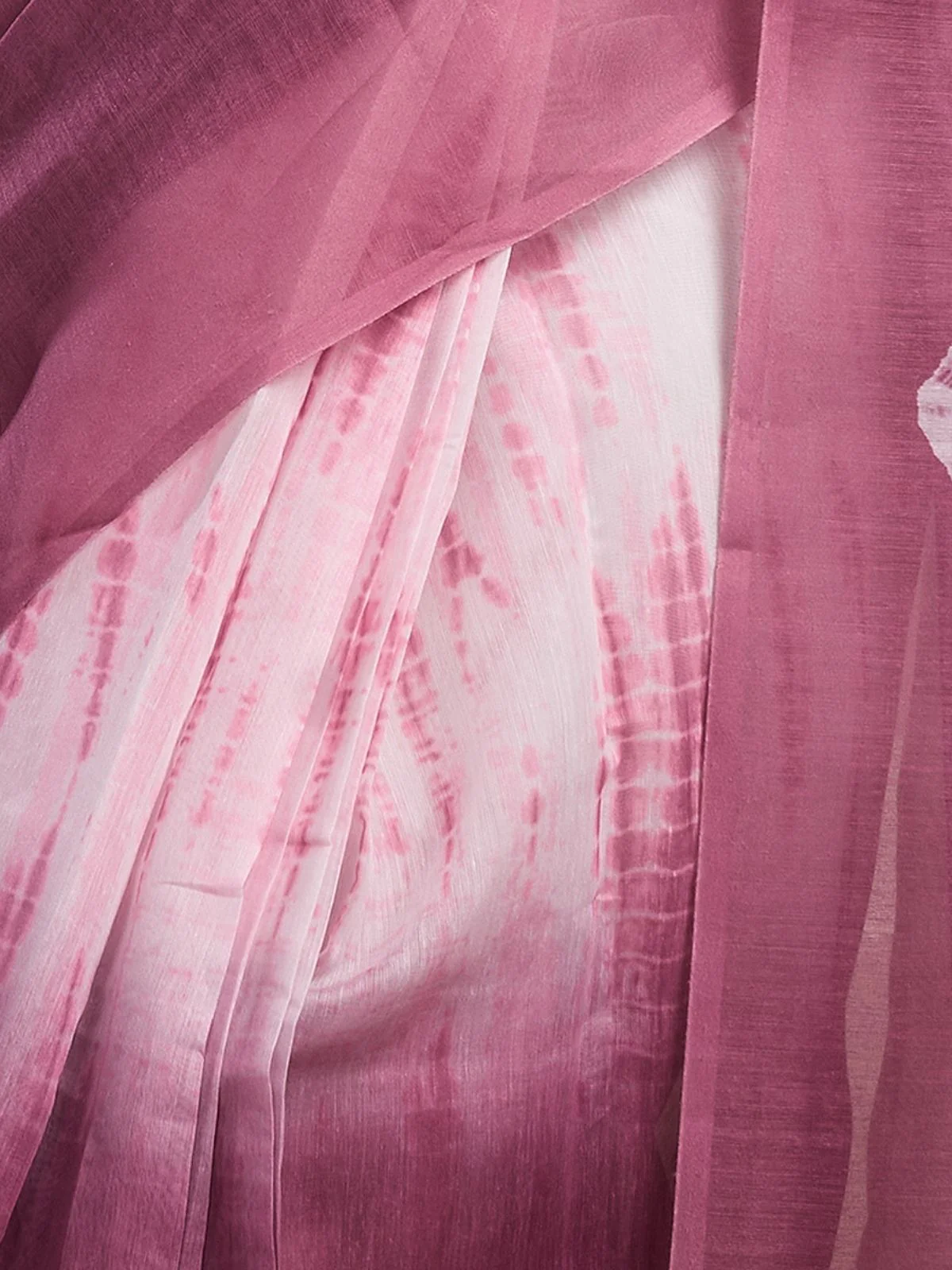 Odette Mauve And Light Pink Cotton Linen Zari Work Saree For Women - Image 6