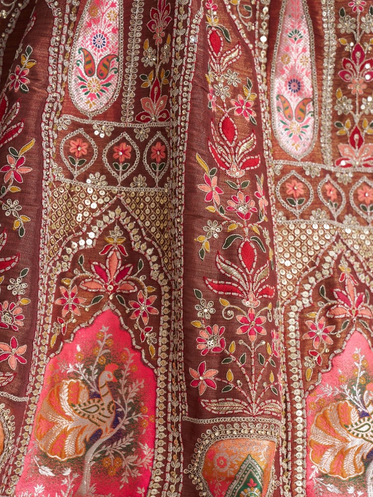 Odette Mauve Banarasi Silk Embroidered Semi-Stitched Lehenga For Women - Image 4