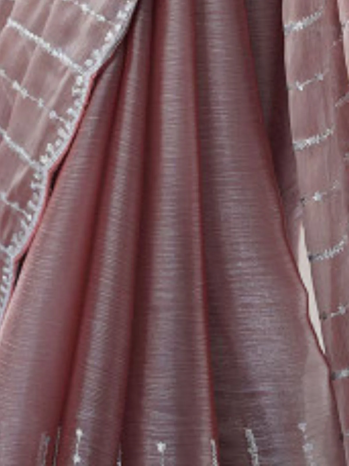 Odette Mauve Chiffon Embellished Solid Saree For Women - Image 5