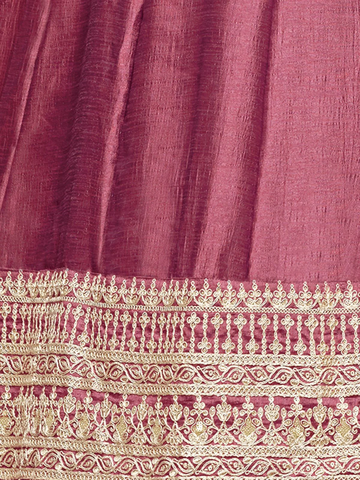 Odette Mauve Embroidered Art Silk Semi Stitched Gown With Dupatta For Women - Image 5