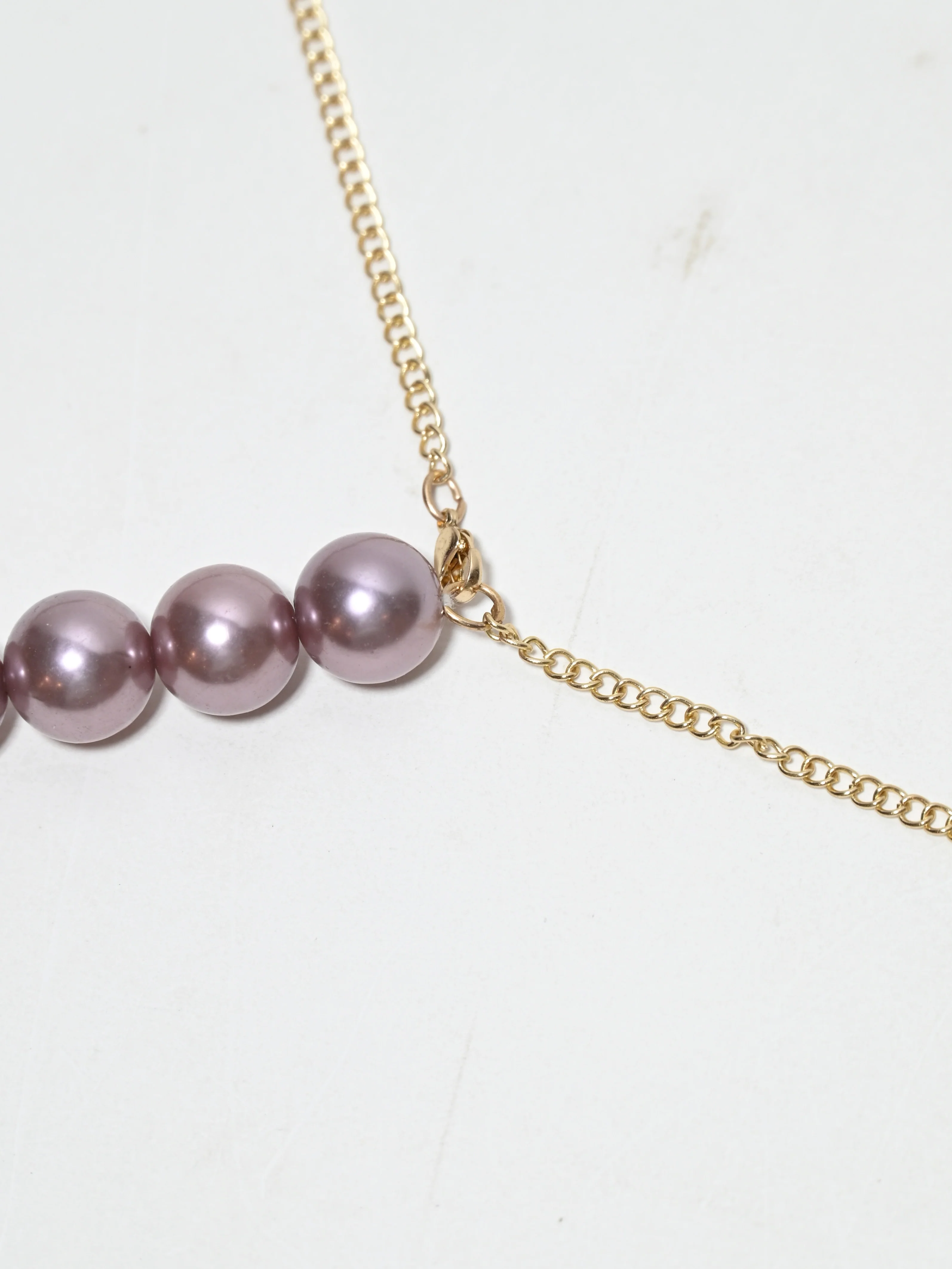 Odette Mauve Pink Alloy Pear And Stone Neckpiece For Women - Image 5