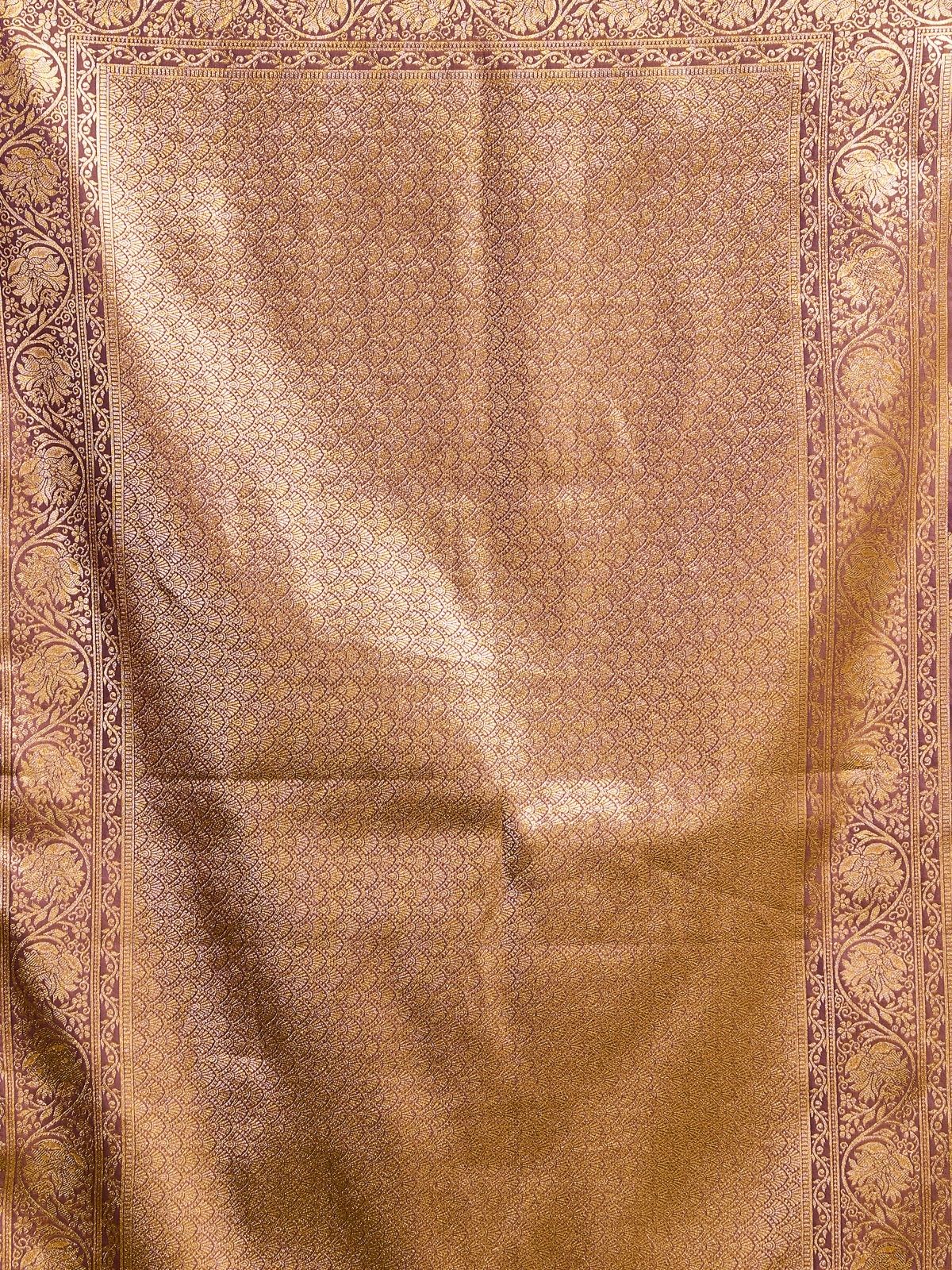 Odette Mauve Silk Blend Woven Saree For Women - Image 5