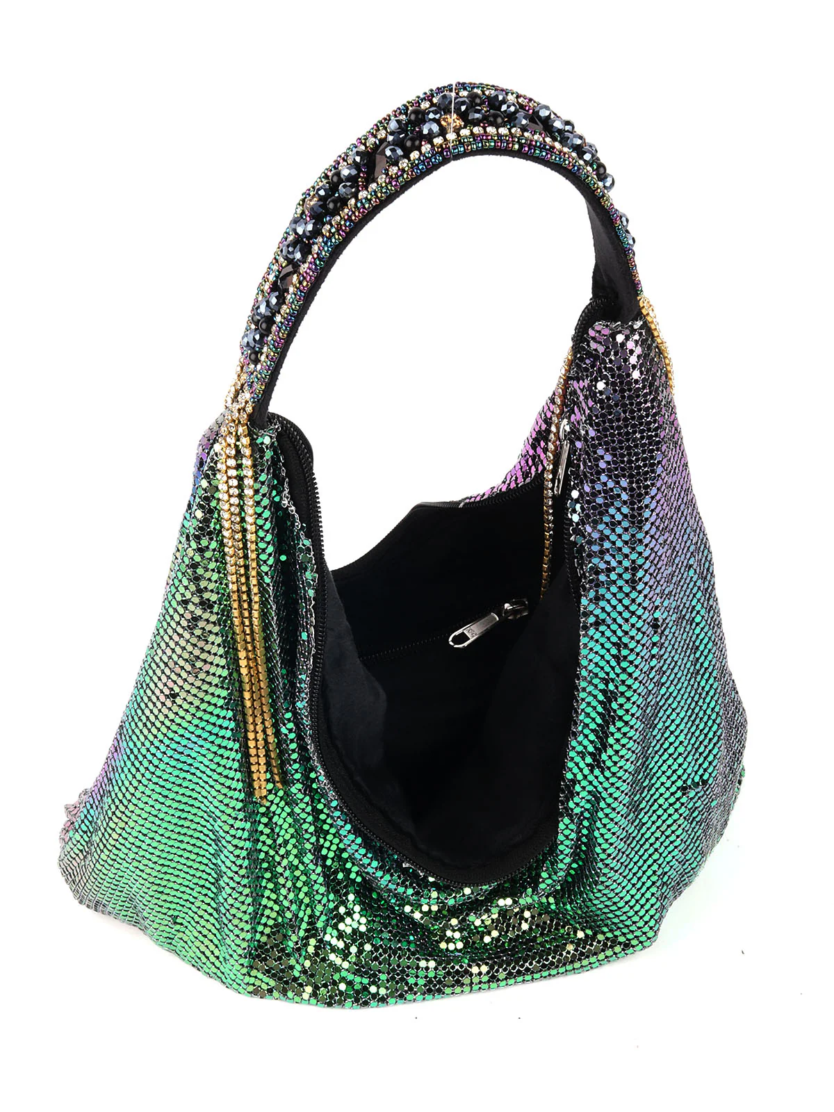 Odette Metallic Green Clutch For Women - Image 6